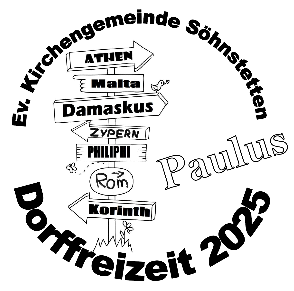 Logo der Dorffreizeit Söhnstetten 2025 mit dem Thema Paulus